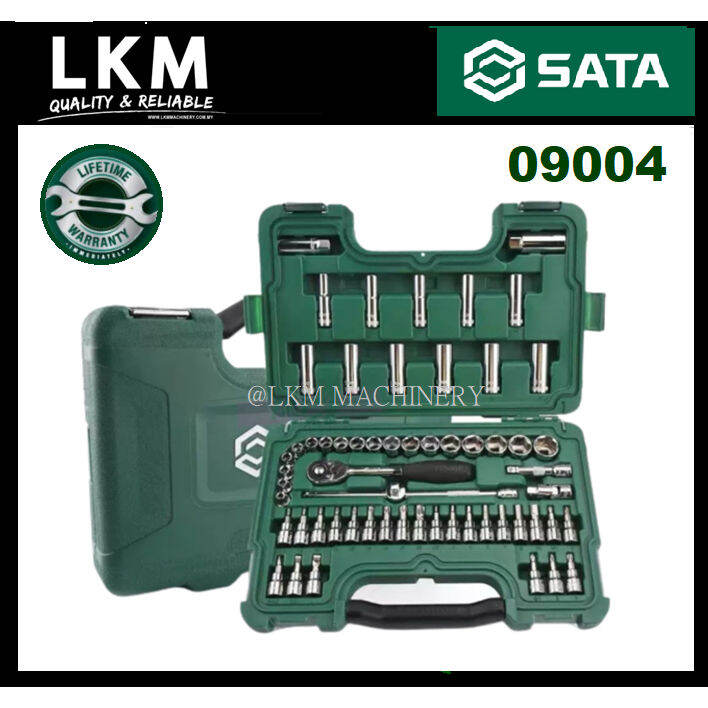 SATA 60 PCS 3/8" DR Wrench Socket With Ratchet Set / 09004 / Heavy Duty