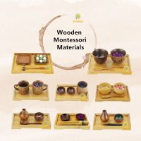 Montessori Practical Life Materials Wood Pour/ Spoon/ Clip Activities Kids Fine Motor Skill Premilinary Exercise Hand-Eye Game Clips Pins Tacks