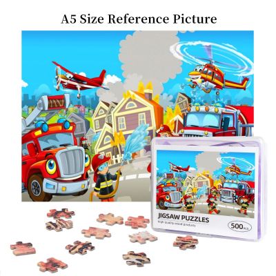 Fire Rescue Team Wooden Jigsaw Puzzle 500 Pieces Educational Toy Painting Art Decor Decompression toys 500pcs