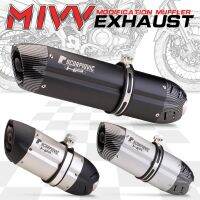 KV ท่อตัวเก็บเสียงท่อไอเสียมอเตอร์ไซค์อเนกประสงค์51มม. ท่อหนี Moto Mivv สำหรับ Kawasaki Er6n Sv650 Crf 230 Z800 R1 Cb650f Cbr250r Cb1000r