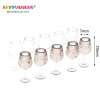 ▫◕ 5Pcs/set 1:12 Dollhouse Miniature Champagne Wine Glasses Goblet Modle Toys Bar Kitchen Dining Room Doll House Decor Accessories