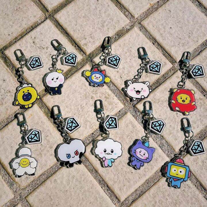 Kpop TRUZ Series Treasure Acrylic Mini Cute Cartoon Bag Keychain Double ...