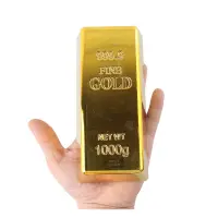 Fake Gold Bar Plastic Golden Paperweight Home Decor Bullion Bar Simulation