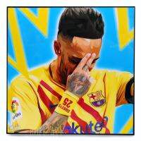 Pierre Emerick Aubameyang ปิแอร์ เอเมอริค โอบาเมยอง Barcelona บาร์เซโลน่า รูปภาพ​ติด​ผนัง​ pop art พร้อมกรอบและที่แขวน ฟุตบอล​ กรอบรูป​ แต่งบ้าน