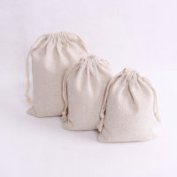 100pcslot Natural Color Cotton Bags Small Party Favors Linen Drawstring Gift Bag Muslin Pouch Bracelet Jewelry Packaging Bags