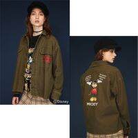 C005?พร้อมส่ง​แจ็คเก็ตเชิ้ตมิกกี้​ ป้าย Disney​ Japanese shirt jacket​ เสื้อคลุมมิกกี้