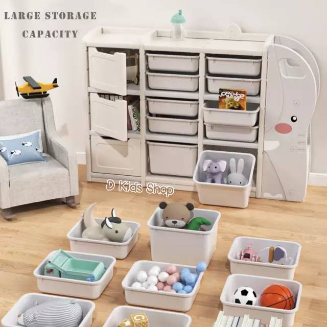 พร้อมส่ง-ชั้นเก็บของ-ตู้เก็บของ-ตู้เอนกประสงค์-ชั้นวางของ-baby-truck-storage-ทรงน้องช้าง-สุดเก๋-ชั้นเก็บของเล่นน้องช้าง