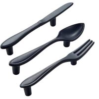 Door Handle 6-Handle Kitchen Handle - Black