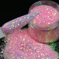 10g UV เปลี่ยนสี Glitter ผสมเล็บที่มีสีสัน Chunky เล็บ Holographic Glitter ตกแต่งเล็บ DIY-Shief