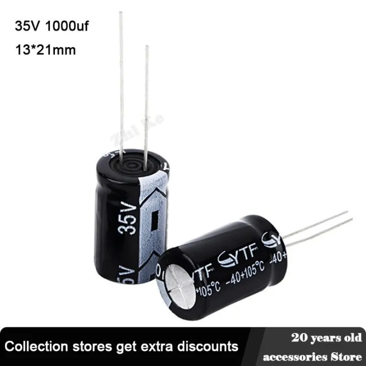 【A Hot】 10pcs 35V 1000UF 13 x 21 mm low ESR Aluminum Electrolyte Capacitor 1000 uf 35 V Electric