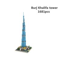 สถาปัตยกรรมเมืองมินิบล็อกรุ่นอาคาร Burj Khalifa ลอนดอนหอไอเฟลบิ๊กเบนโนเทรเดมไมโครอิฐชุดผู้เชี่ยวชาญพีระมิด