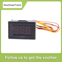 NewHopeTreee DC 0-100V LED MINI DIGITAL voltmeter เครื่องวัดแรงดันไฟฟ้าแผงเมตร3สายไฟ