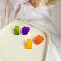 【YF】✺  Jewelry Colorful Enamel Stud Earrings Asymmetric Irregular Temperament Female