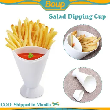 Buy Generic Creative 2-In-1 French Fry Cone Dipping Cup Juice Salad Mug  White Online at Low Prices in India 