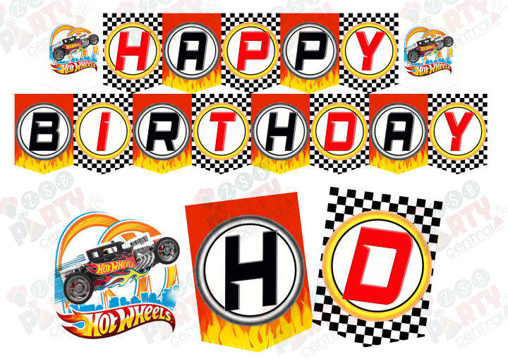 HOT WHEELS RED BIRTHDAY BANNER | Lazada PH