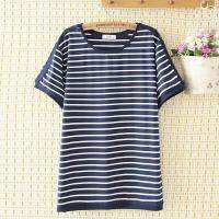 ➦【มีไซส์ใหญ่】Plus Size 2XL-4XL Womens Striped Tshirts Oversized A-line Summer Tops