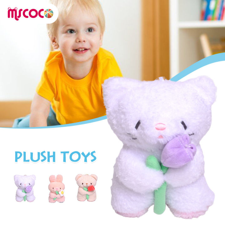 mscoco-จี้รูปสัตว์กระต่ายแมวตุ๊กตาหมีขนาดเล็กสร้างสรรค์และจำลองตุ๊กตานุ่มสำหรับจี้ตุ๊กตากุญแจรถ