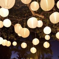 (10Cm-40Cm) Krem Putih Cina Bulat Lentera Kertas Pesta Pernikahan Rumah Tangga Lampu Gantung Festival Perlengkapan Dekorasi Ulang Tahun