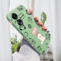 เคส PMP สำหรับ OPPO A78 4G A78 4G น่ารักการ์ตูนหมีวัวสาวโทรศัพท์ดีไซน์เคสขอบสี่เหลี่ยมของเหลวปลอกซิลิโคนคลุมทั้งหมดเคสป้องกันกล้อง