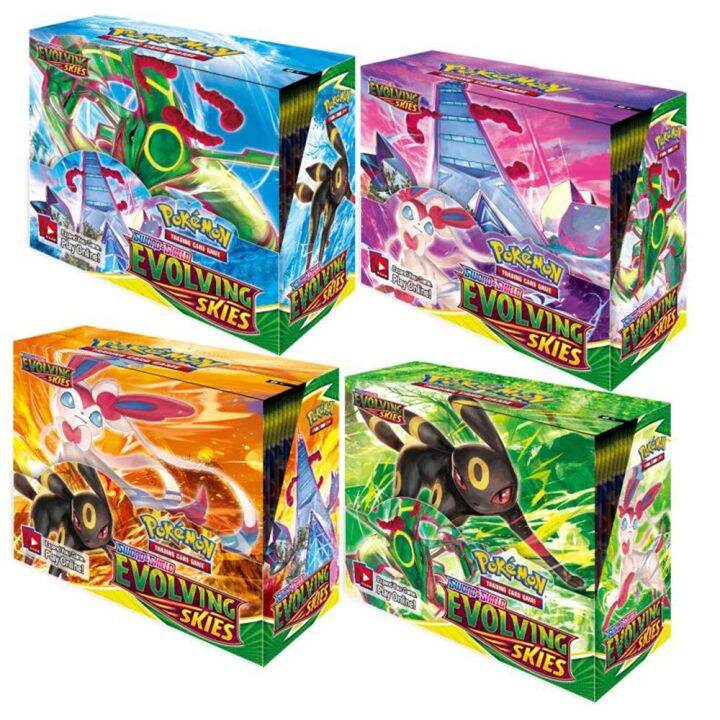 324-360ชิ้นการ์ดโปเกมอนท้องฟ้าที่กำลังพัฒนา-tcg-ส่องแสง-fates-booster-box-การ์ดเทรดคอลเลกชันเกมของเล่นของขวัญสำหรับเด็ก