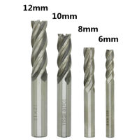 4ชิ้นคาร์ไบด์ End Mill ไฮสปีด4ขลุ่ย6มิลลิเมตร-12มิลลิเมตรเส้นผ่าศูนย์กลางตัดกัดก้านตรงเราเตอร์บิตตั้งเครื่องมือ CNC