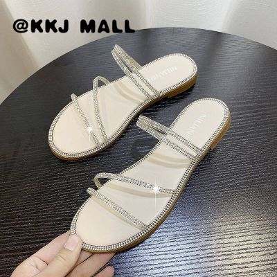 KKJ MALL รองเท้าลำลองผู้หญิง 2021 ใหม่ เวอร์ชั่นเกาหลี แฟชั่น ฤดูร้อน แบน รองเท้าแตะ