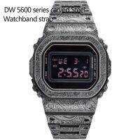 ชุดสายนาฬิกาโลหะ DW5600 316L ตัวเรือนสายนาฬิการูปแบบสลักสแตนเลสสำหรับ DW-5600 DW5000 GW-B5600เครื่องมือเข็มขัดแบบฝา