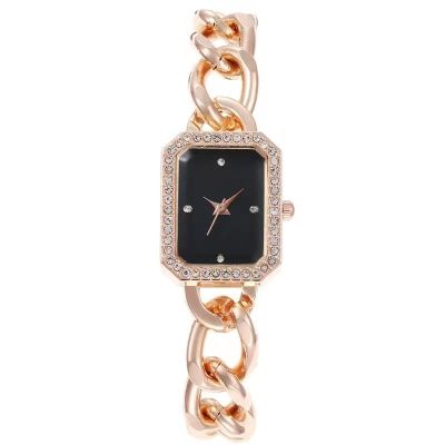 【Hot seller】 AliExpress foreign trade new hot style fashion diamond square watch European and simple fragrant ladies