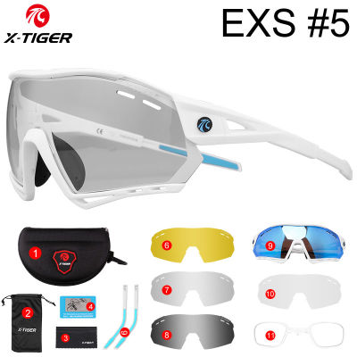 X-TIGER Photochromic Bike Glasses New EXS 5 Lens Cycling Eyewear UV400 Sports Sunglasses Men Women Anti Glare Cycling Glasses