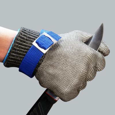 【CW】 1pc Gloves Metal Mesh Cut Resistant Working Safety for Labor Gardening Tools