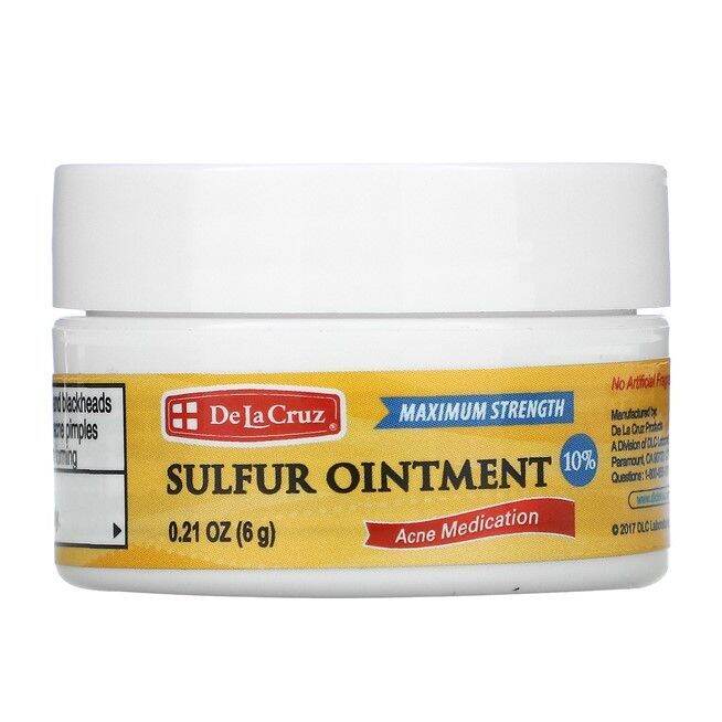 De La Cruz Sulfur Ointment Acne Medication, Maximum Strength 6g 