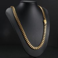 【Hot】 Golden Hip Hop Curb Cuban Link Chain สร้อยคอผู้ชายผู้หญิง316L สแตนเลสทอง/เงินสร้อยข้อมือแฟชั่นเครื่องประดับ Gift