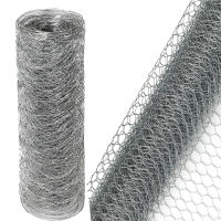 รั้วลวดหนามตาข่าย  ล้อมรั้วลวดหนาม ราคาเมตรละ Galvanized Chicken Wire Fence 25x1m Hexagonal Poultry Rabbit Small Animals Cat Netting Fencing Mesh Cages for Garden