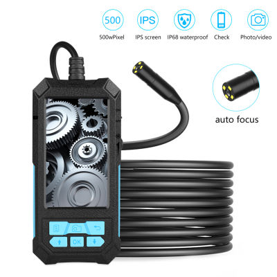 Colorful IPS Screen Display Industrial Endoscopy Borescope Inspection Camera Auto-focus Built-in 4 Dimmable Adjustable Brightness LEDs 14mm Lens 2560x1944 Resolution IP68 Water Resistance Built-in 2600 High Capacity Rechargeable Cell Compatible