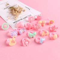 12pcs Ring For Children Jewelry Fashion Colored Multicolor Ring Cute Girls Gifts Lovely Fruit Scrub Animal Princess Suit Kinds