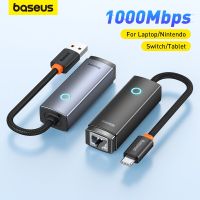 Baseus USB C to Ethernet Adapter Aluminum Gigabit USB C Adapter for Laptop MacBook Pro 1000/100Mbps USB Lan RJ45 Network Card  USB Network Adapters