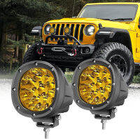 YCHOW-TECH 4 Inch 90W LED Amber Fog Lights 2PCS 9000LM Amber Offroad Lights Yellow Fog Lights Round LED Offroad Lights Spot Driving Work Light for Truck Pickup SUV ATV UTV 4x4 Motorcycle Amber Light