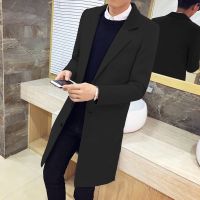 CODHaley Childe Off-season trench coat male long over-thick knee thick coat tide Korean Slim handsome woolen coat male student