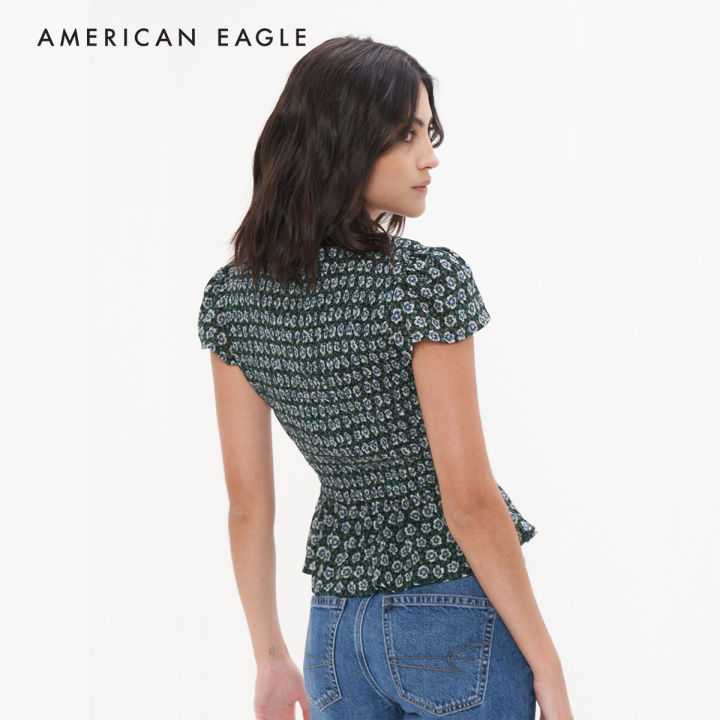 american-eagle-v-neck-smocked-babydoll-blouse-เสื้อเบลาซ์-ผู้หญิง-เบบี้ดอล-คอวี-ewsb-035-4883-300
