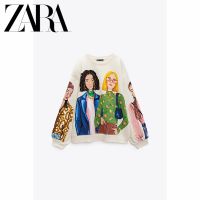 Zara เสื้อกันหนาว พิมพ์ลาย ฤดูใบไม้ร่วงและฤดูหนาว สําหรับผู้หญิงTH