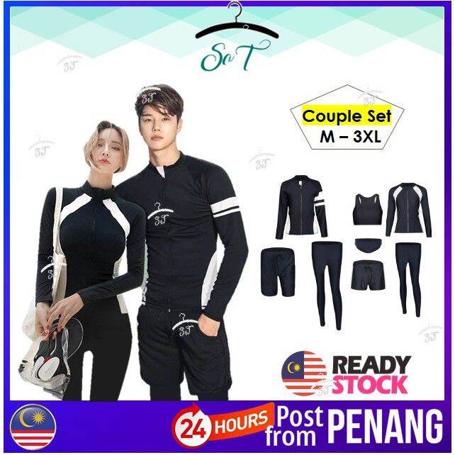 [40] 🇲🇾 PENANG READY STOCK 💜3/5 Pieces Set Couple Swimming Suit