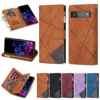 ☃ Vintage Flip Leather Purse Phone Case For Google Pixel 6 7 Pro Zipper Wallet Card Holder Cover For Google Pixel 6A Coque Funda