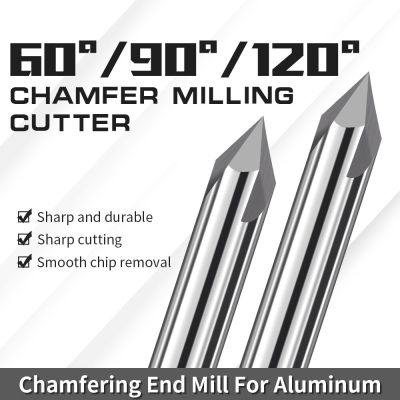 Augusttool Chamfer Milling Cutter สําหรับ Auminium Copper Tungsten Steel End Mill Carbide Countersink Router Bit 60 ° 90 ° 120 °
