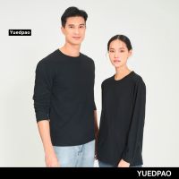 MiinShop เสื้อผู้ชาย เสื้อผ้าผู้ชายเท่ๆ Yuedpao ยอดขาย No.1 รับประกันไม่ย้วย 2 ปี เสื้อยืดเปล่า เสื้อยืดสีพื้น เสื้อยืดแขนยาว_สีดำ เสื้อผู้ชายสไตร์เกาหลี