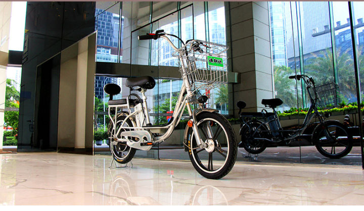 จักรยานแม่บ้านไฟฟ้า-ขนาด-18-นิ้ว-48v350w10ah-ล้อแม็ก-โครงสแตนเลส-แข็งแรง