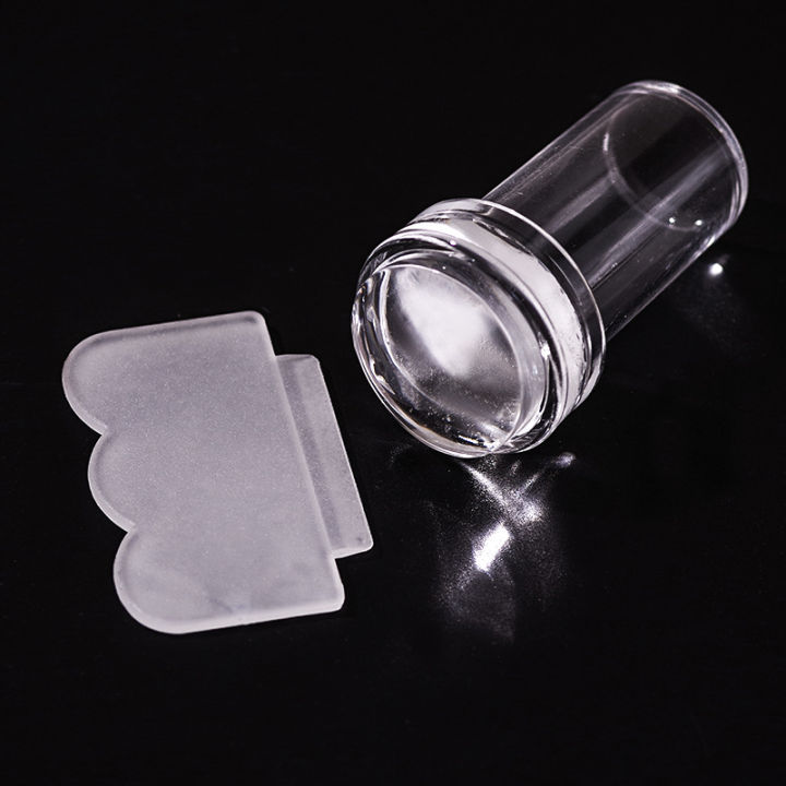 1pcs Clear Round Jelly Nail Art Jelly Head Nail Stamping Stamp Scraper Polish Print Transfer Nail Stamper Transfer Stamp Tools