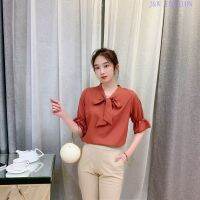 Chiffon Plus Size Blouse Women Summer Korean Style All-match Blouse Tops