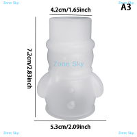 Zone Sky เชิงเทียนคริสมาสต์แม่พิมพ์ซิลิโคนมนุษย์หิมะกวางเอลก์แม่พิมพ์งานฝีมือตกแต่งบ้านที่วางเทียนคริสต์มาสแม่พิมพ์ปูนยิปซั่มคอนกรีต