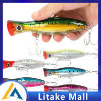 13ซม./43กรัม Popper เหยื่อล่อปลา3d เหยื่อแบบแข็งปลอมตาเหยื่อปลอม Crankbait ลอย Swimbait สำหรับการตกปลาทะเลที่เหมาะสม