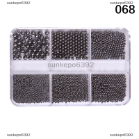 sunkepo6392 3D ลูกปัดเหล็กขนาดเล็กสำหรับตกแต่งเล็บคาเวียร์ขนาดเล็กอุปกรณ์ทำเล็บมือที่มีเสน่ห์อุปกรณ์ทำเล็บสีทองสีเงินสีดำ